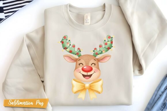 Baby Deer Christmas Sublimation Illustrations for Seasonal Design Projects