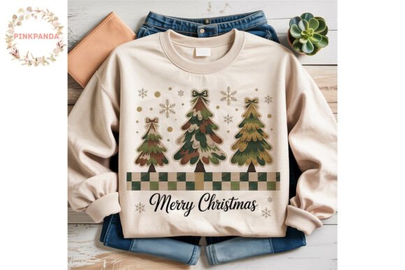 Camo Christmas Trees Sublimation Design: A Festive Illustration for Crafters