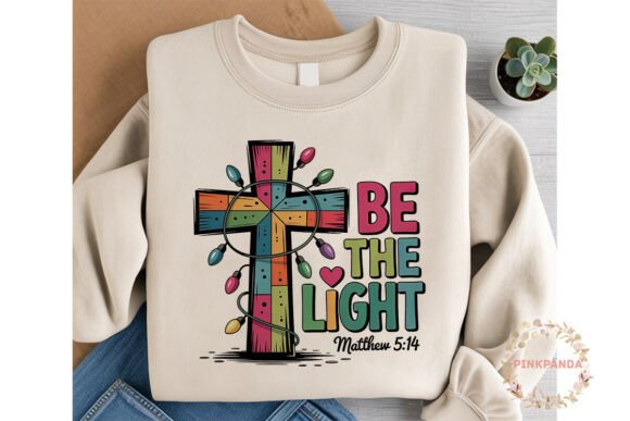 Christmas Cross Be the Light PNG Clipart: A Festive Illustration for Local Business Branding