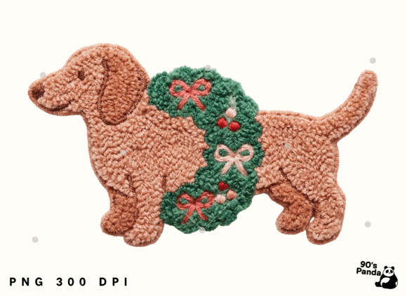 Christmas Dachshund Tree Crochet Illustrations for Handmade Projects