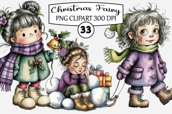 Christmas Fairy Clipart: A Magical Illustration for Branding and Marketing