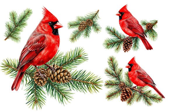 Christmas Image of the Northern Cardinal: Illustrations Review