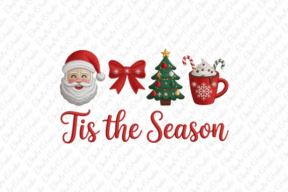 Christmas Latch Hook Yarn Faux PNG: Cozy Illustrations for Handmade Sellers