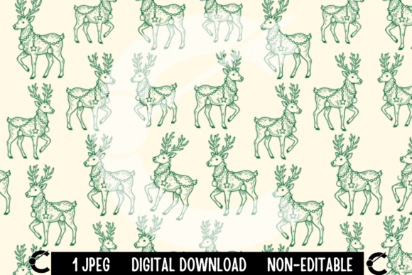 Christmas Line Art Reindeer Pattern: A Versatile Illustration for Seasonal Design Projects