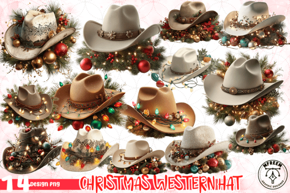 Christmas Western Hat PNG: A Seasonal Graphic Design Asset for Editorial Use