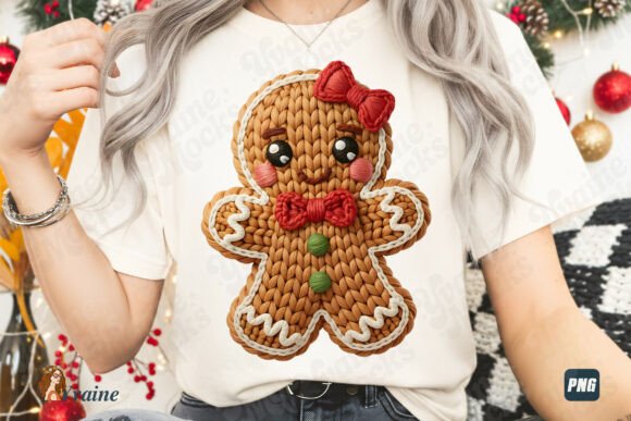 Faux Yarn Christmas Gingerbread PNG Review for Illustrations