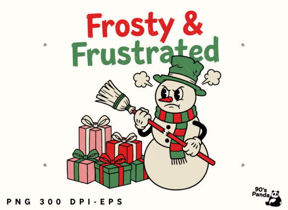 Funny Christmas Frosty, Png, Eps