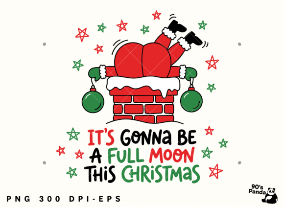 Funny Christmas Full Moon Chimney Png Illustrations