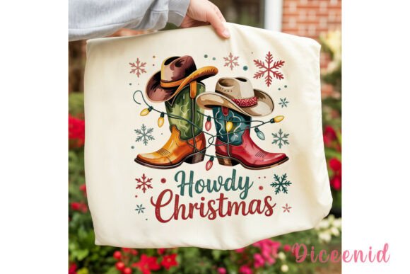 Howdy Christmas Cowboy Boots PNG Clipart Review for Embroidery Projects