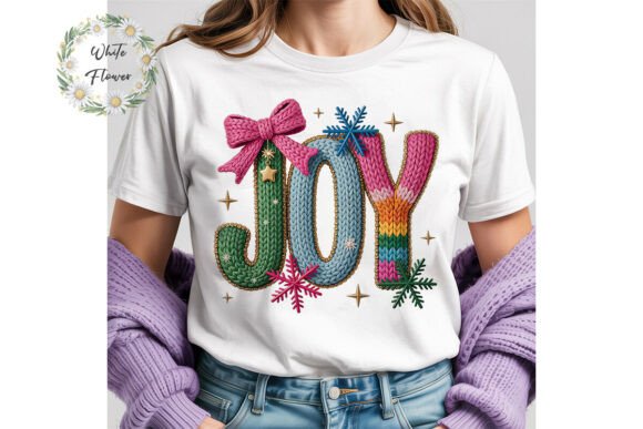 Knitted JOY Christmas PNG Clipart for Holiday Illustrations