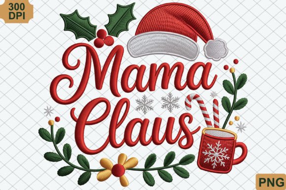 Mama Claus, Christmas PNG Embroidery Review