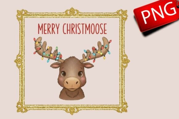 Merry ChristMoose Christmas Sublimation Illustrations