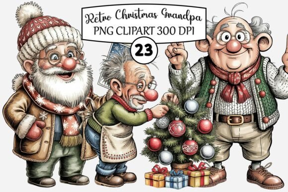 Retro Christmas Grandpa Clipart Embroidery Review