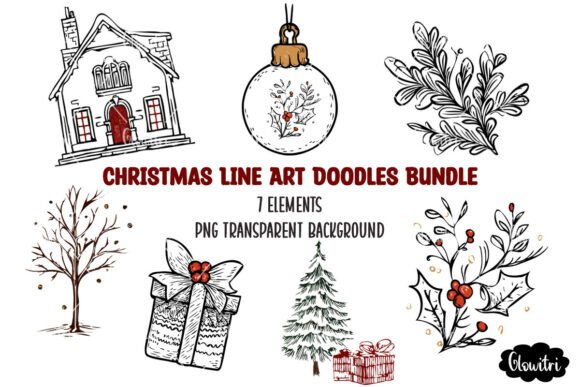 Retro Christmas Line Art Doodles: A Nostalgic Illustration Boost for Holiday Campaigns