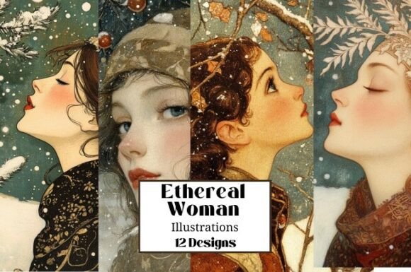 Review: 12 Ethereal Christmas Fairy Tale Closeup Illustrations for Digital Sellers