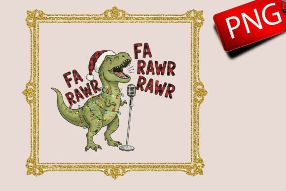 T-Rex Funny Christmas Sublimation Illustrations: A Festive Graphic Design Asset for Crafters