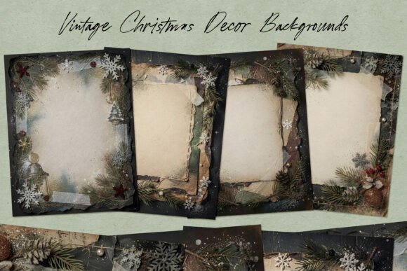Vintage Christmas Decor Backgrounds: A Timeless Graphic Design Asset for Seasonal Branding